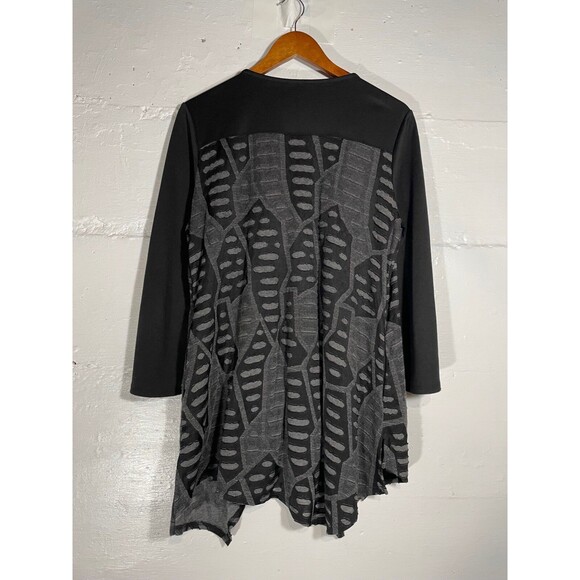 IC by Connie K Geometric Asymmetrical Tunic Jacket Artsy Lagenlook Size M - Picture 6 of 13